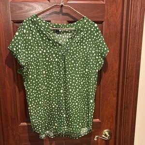 41 Hawthorn Green Blouse with Polka Dots